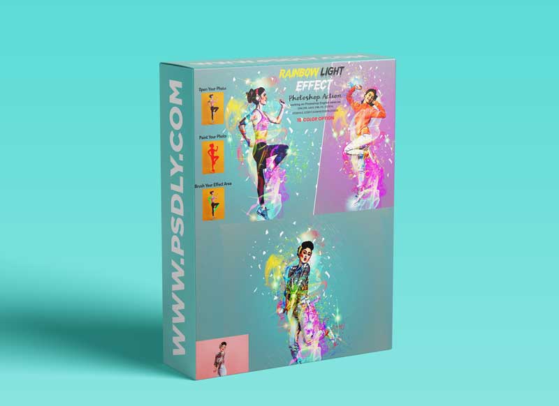 CreativeMarket - Rainbow Light Effect PS Action 5940257