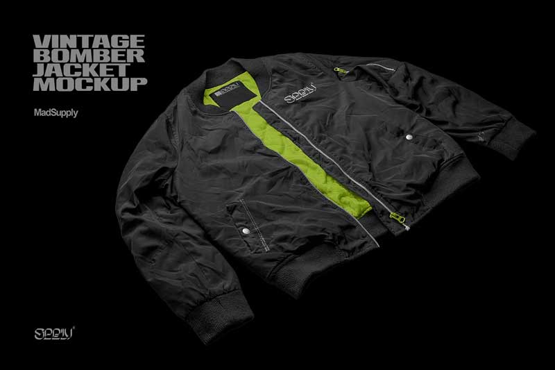 CreativeMarket - Vintage Bomber Jacket Mockup 5917217