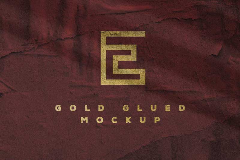 Gold Glued Logo Mockup