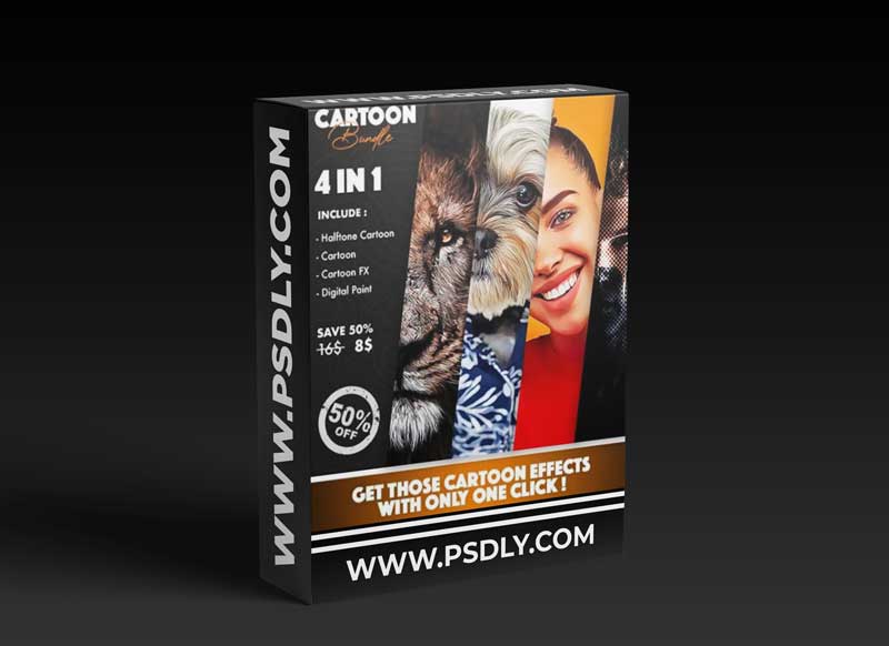 GraphicRiver - 4 in 1 Cartoon Bundle Photoshop Actions 31069953