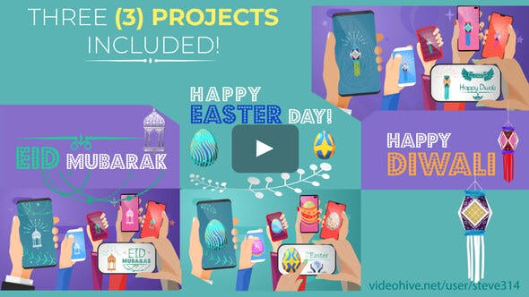 Videohive Happy Easter Day Diwali Eid Mubarak Social Share 23589378