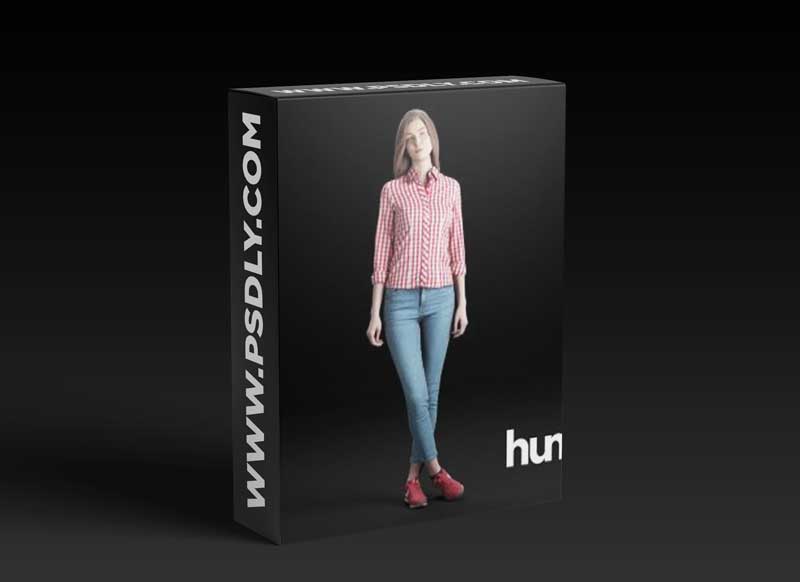 Humano Casual woman standing and looking 0203 3D model