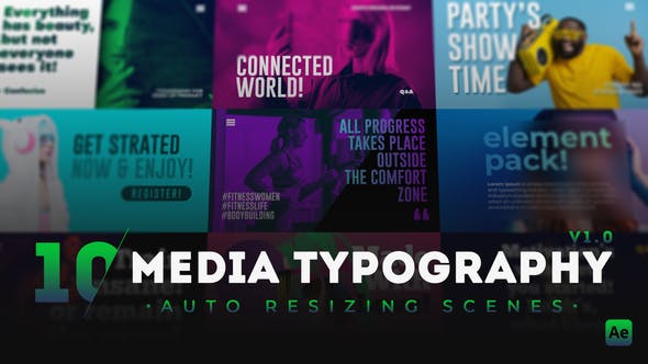 Videohive 10 Media Typography Scenes 31664639