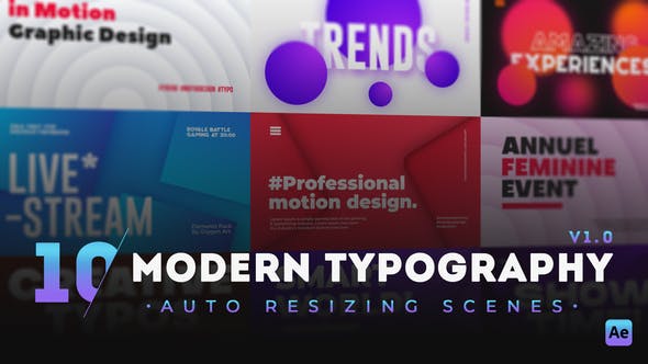 Videohive 10 Modern Typography Scenes 31632972
