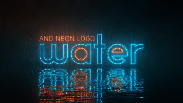 Videohive Water and Neon Logo 29819067