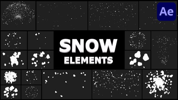 Videohive Cartoon Snowflakes Pack After Effects 29733693