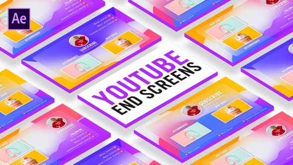 Videohive Glassmorphism Youtube End Screens 30780835