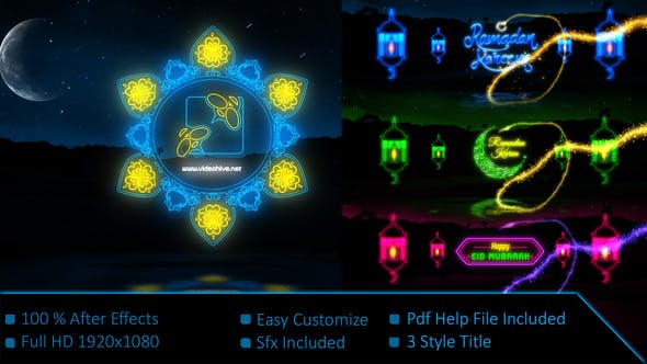 Videohive Neon Light Ramadan Kareem 21901807