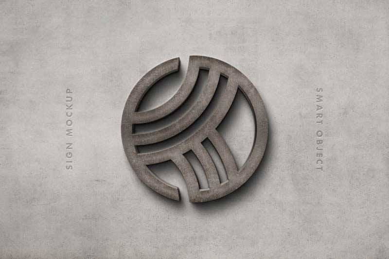 Stone Sign Logo Mockup