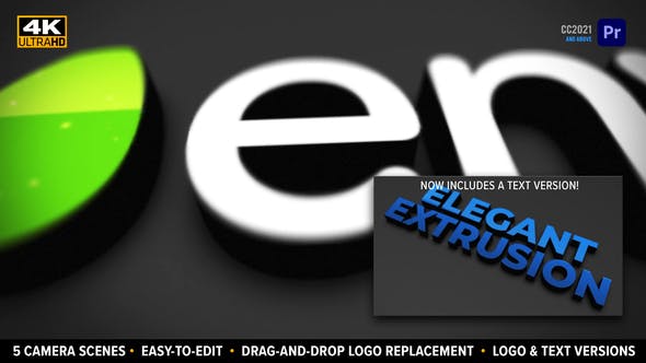 Videohive Elegant Extrusion 3D Logo Drag-and-drop MOGRT for Premiere 31347117