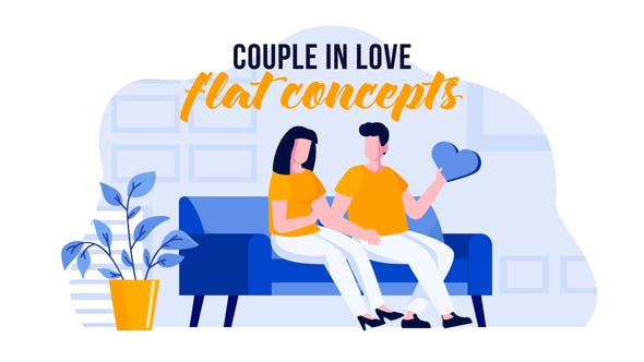 Videohive Couple in love - Flat Concept 31441046