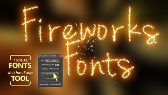 Videohive Fireworks Animated Font Pack with Tool 31992844
