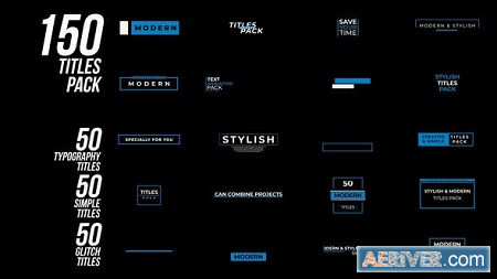 Videohive 150 Titles pack 22434646