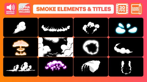 Videohive 2DFX Smoke Elements And Titles 22896962