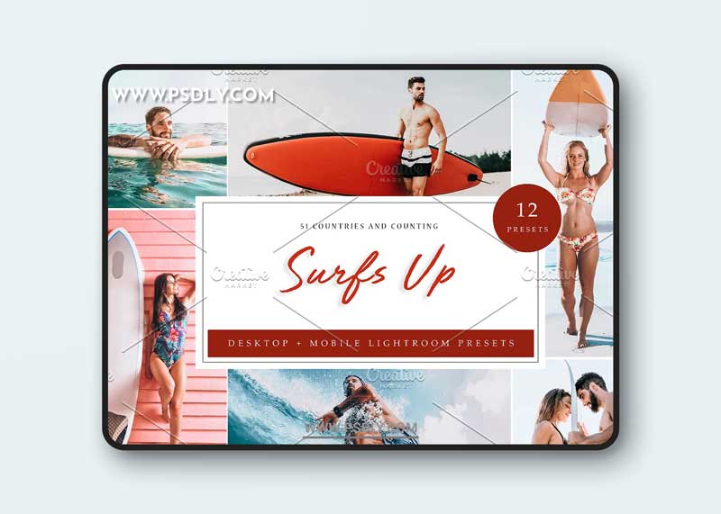 CreativeMarket - 12 x Lightroom Presets Surf Up 5962695