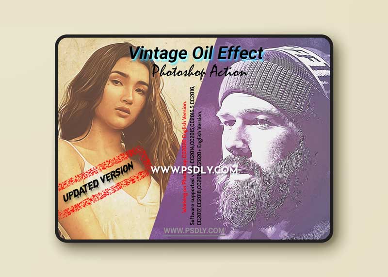 CreativeMarket - Vintage Oil Effect PS Action 5090945