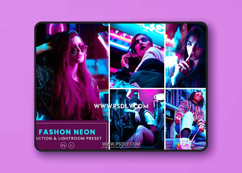 Fashion Neon Action & Lightrom Presets