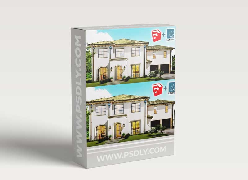 SketchUp 2D to 3D Spanish Modern Home Design