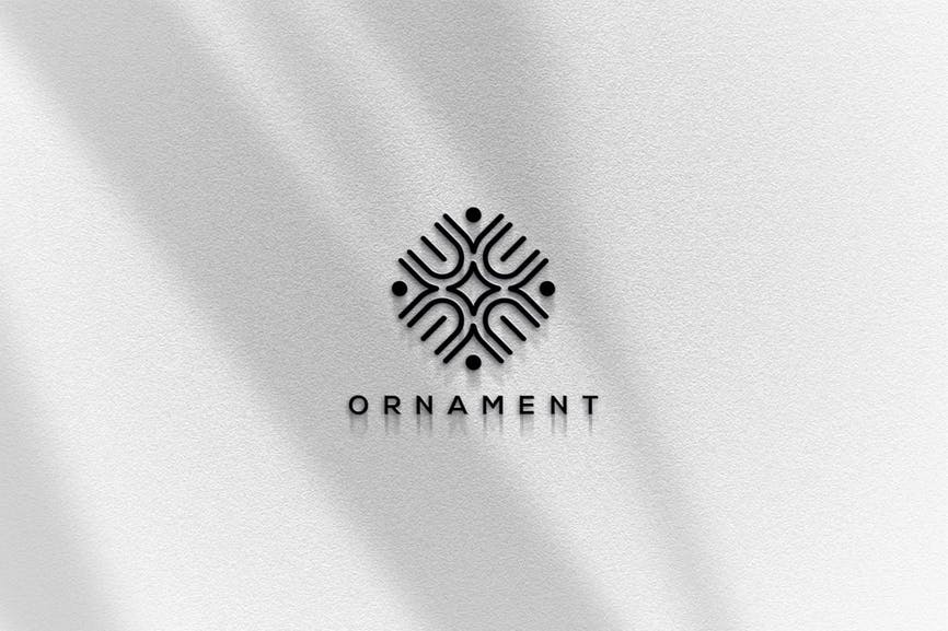 3D wall texture logo mockup