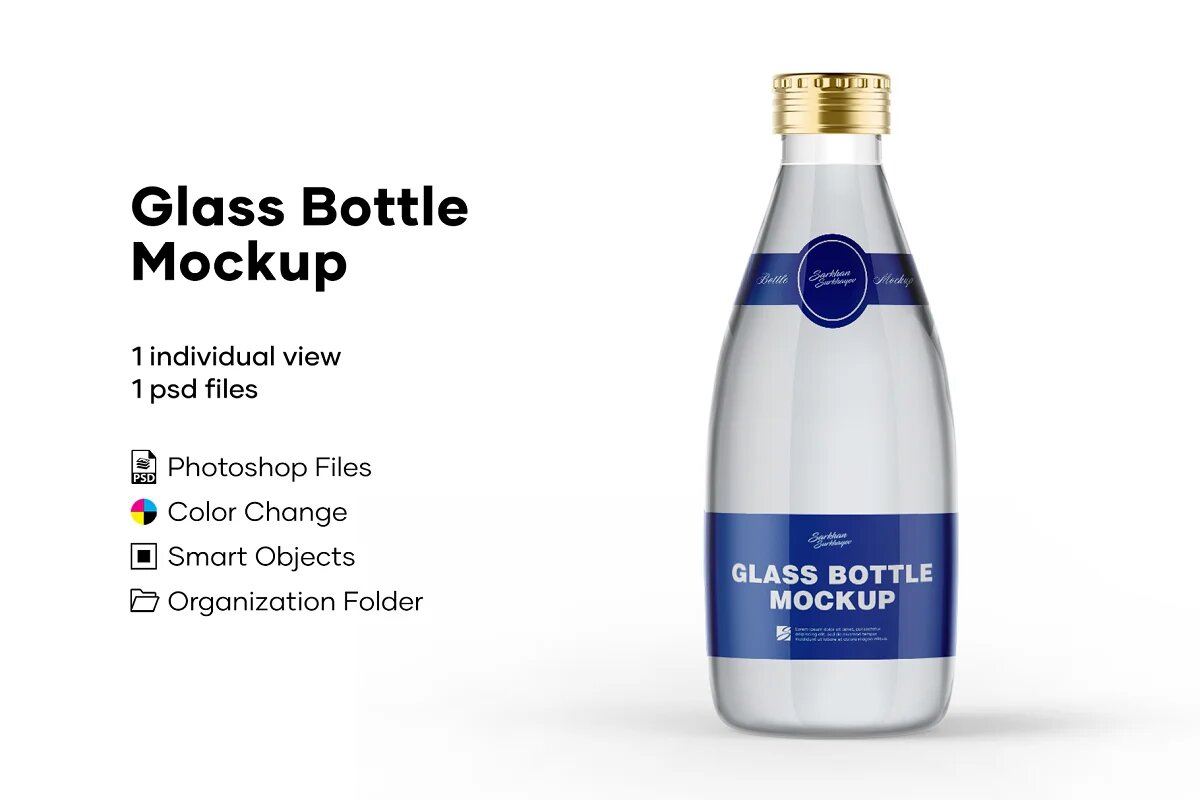 CreativeMarket - Glass Bottle Mockup 5276737