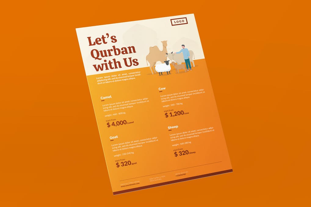 Eid Al-Adha Price List Flyer