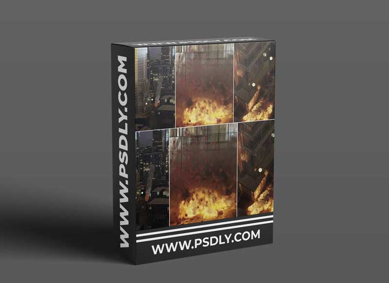 Blender fire and smoke simulations: an asteroid falling on a city