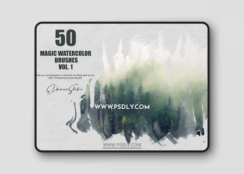 CreativeMarket - 50 Magic Watercolor Brushes - Vol. 1 6258390