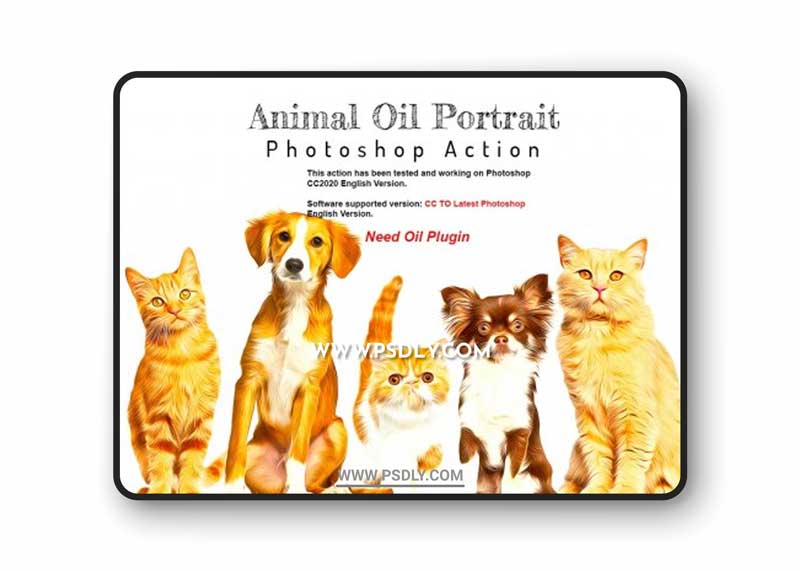CreativeMarket - Animal Oil Portrait PS Action 6346067