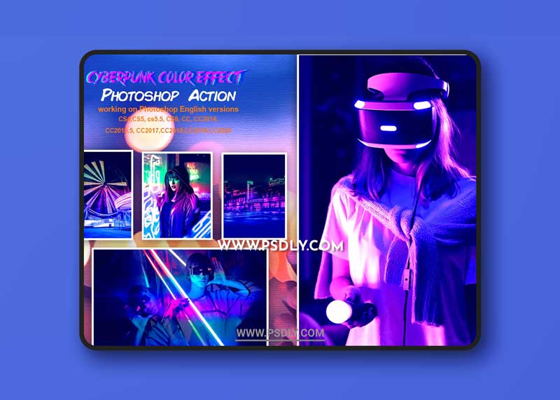 CreativeMarket - Cyberpunk Color Effect PS Action 5542764