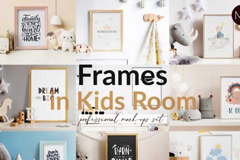 CreativeMarket - Frames in Kids Room Mock-ups Set 6219103