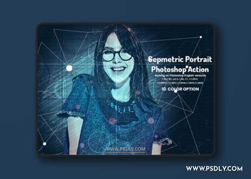 CreativeMarket - Geometric Portrait Photoshop Action 5942219