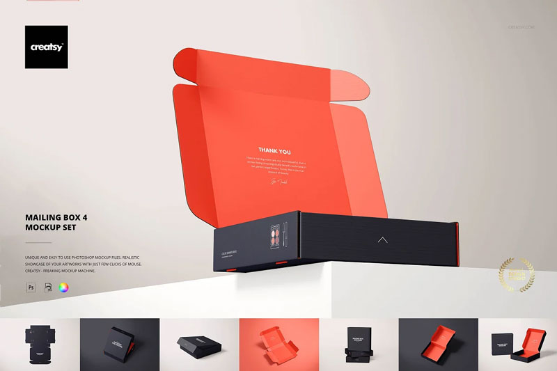 CreativeMarket - Mailing Box Mockup Set 4 6231872