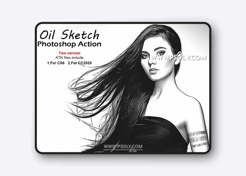 CreativeMarket - Oil Sketch Photoshop Action 5239950