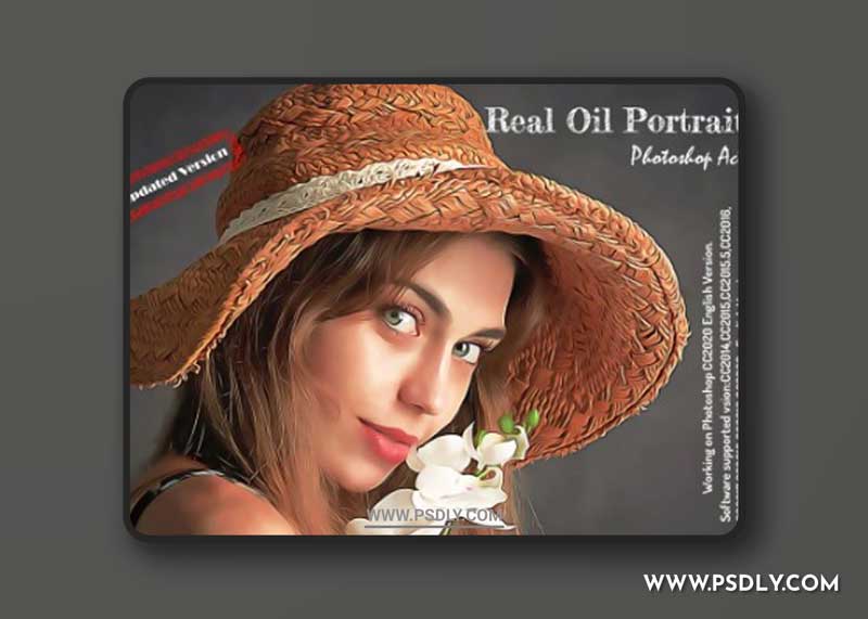 CreativeMarket - Real Oil Portrait PS Action V -4 6247792