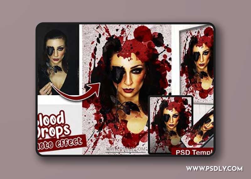 CreativeMarket - Blood Drops Photo Template 6332595