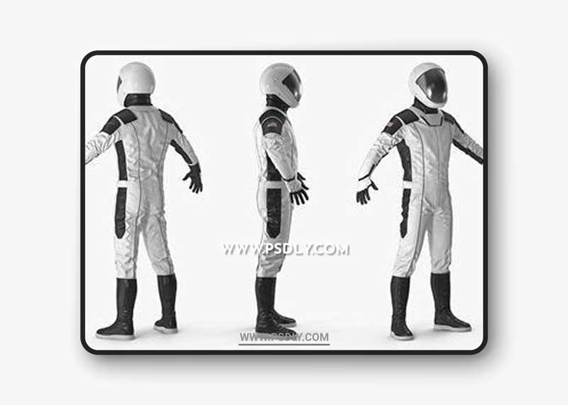 Futuristic Space Suit Rigged 3D Model