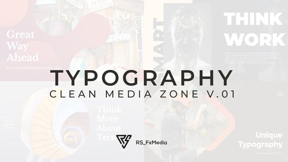 Videohive Typography Slide - Clean Media Zone V.01 32996667