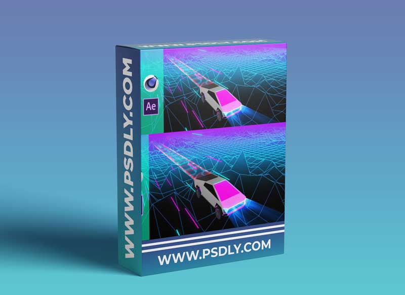 Retro futuristic animation in after effects and cinema 4d