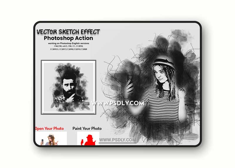 CreativeMarket - Vector Sketch Effect PS Action 5661409