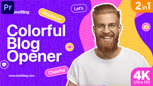 Videohive - Colorful Blog Opener (MOGRT) - 33462198