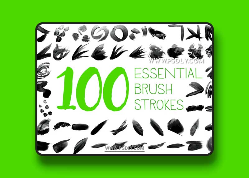 100 Brush Strokes Brushes for Photoshop