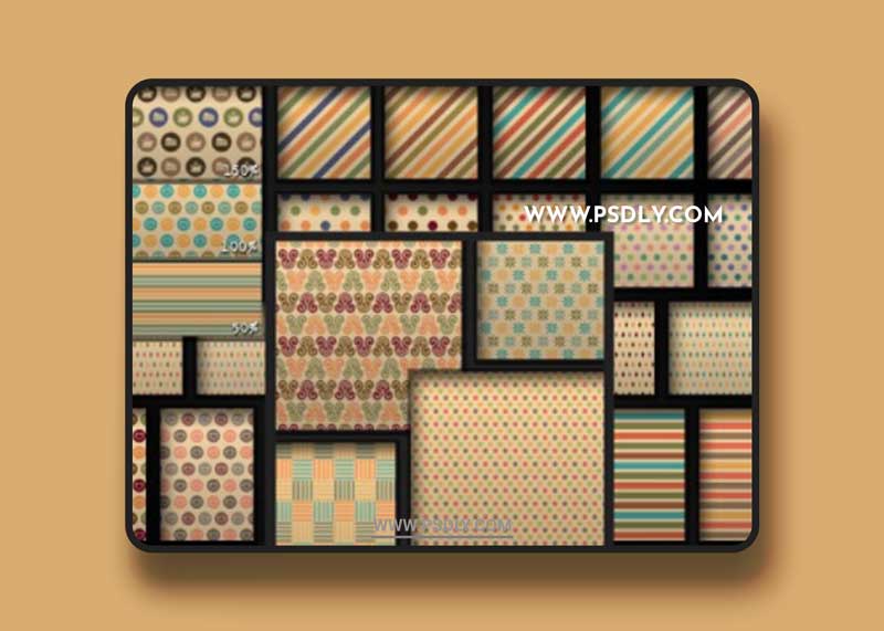 110 Photoshop Pattern Styles in Vintage Color Schemes
