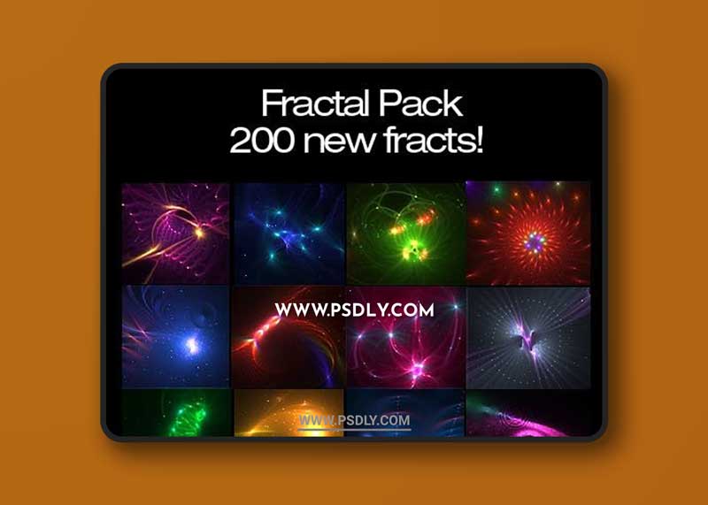 200 Transparent Fractals Pack in PNG
