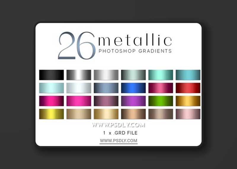 26 Colorful Metallic Gradients for Photoshop
