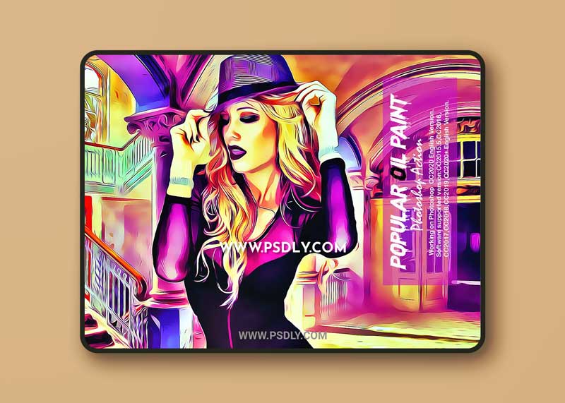 CreativeMarket - Popular Oil Paint Photoshop Action 6278773