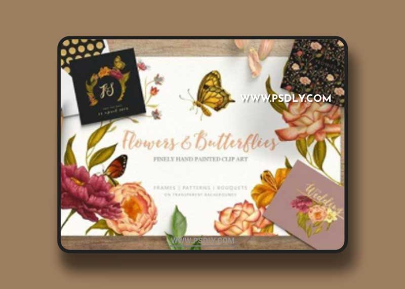 CM - Flowers & Butterflies - Clipart 1710542