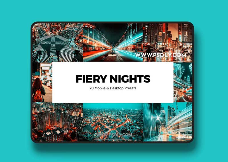 CreativeMarket - 20 Fiery Nights Lightroom Presets & LUTs 6320589