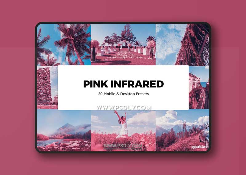 CreativeMarket - 20 Pink Infrared Lightroom Presets & LUTs 6287887