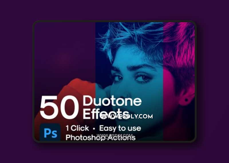 CreativeMarket - 50 Duotone Photoshop Actions 6234691
