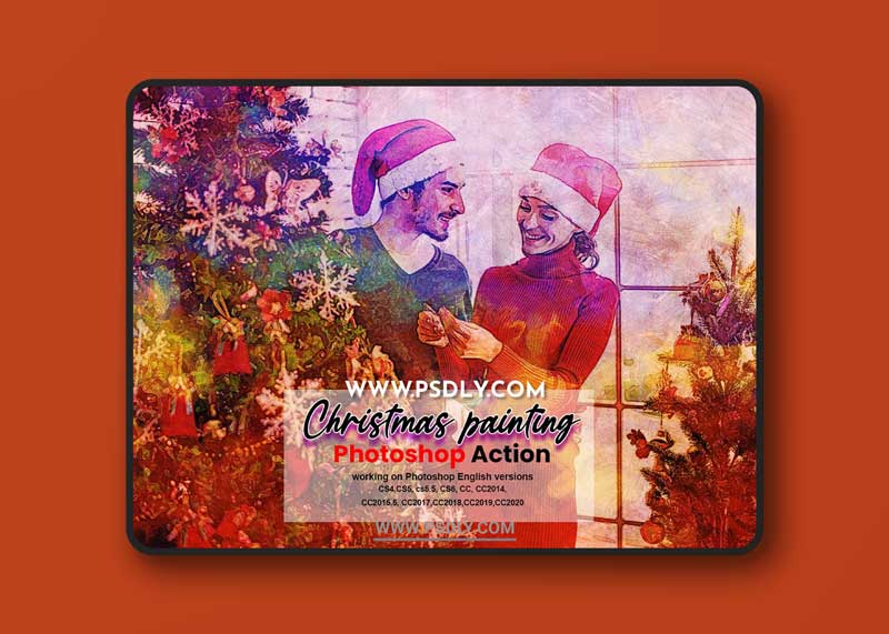 CreativeMarket - Christmas Painting Photoshop Action 5636427